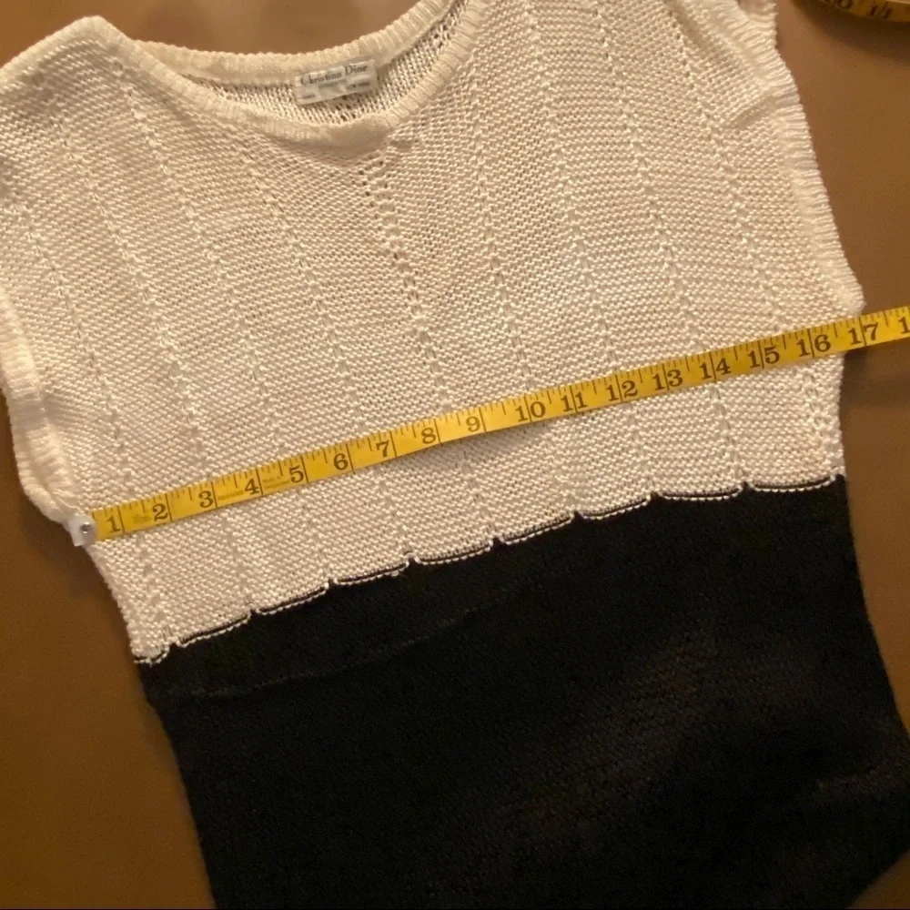 Christian Dior Vintage Cap Sleeve Knit Top Sweater - Picture 9 of 13